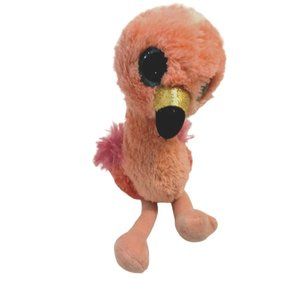 Ty TySilk Gilda Flamingo Beanie Boo Big Eyes Pink Barbiecore